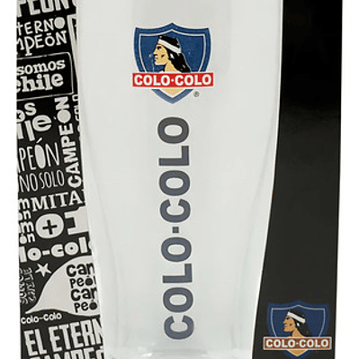 Vaso De Vidrio Cervecero Colo Colo Futbol Cerveza 530ml Color Blanco Diseño Al Azar X1