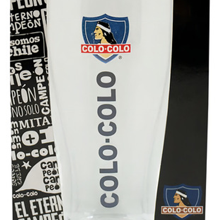 Vaso De Vidrio Cervecero Colo Colo Futbol Cerveza 530ml Color Blanco Diseño Al Azar X1 1