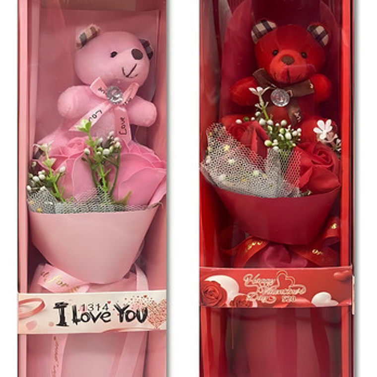 Ramo Rosa Con Peluche Dia De La Mama / Madre /amor 1