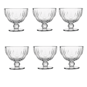 Copa Postre 300 Ml Vidrio Bordo Rombo Vintage X 6 Unidades