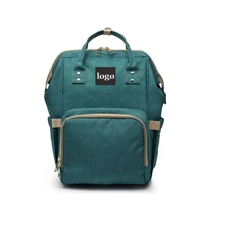 Bolso Mochila Mujer Moda Tela  Verde 1