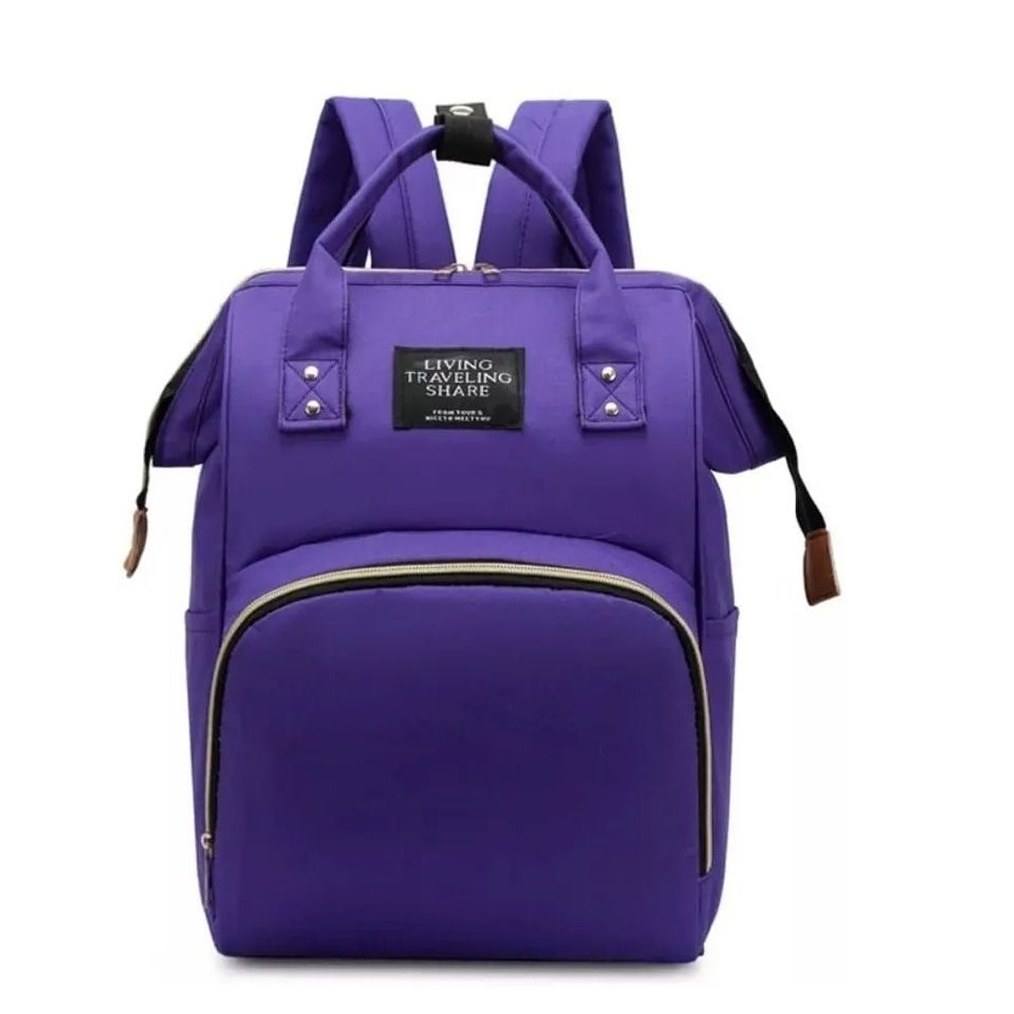 Bolso Mochila Mujer Moda Tela Lila 1