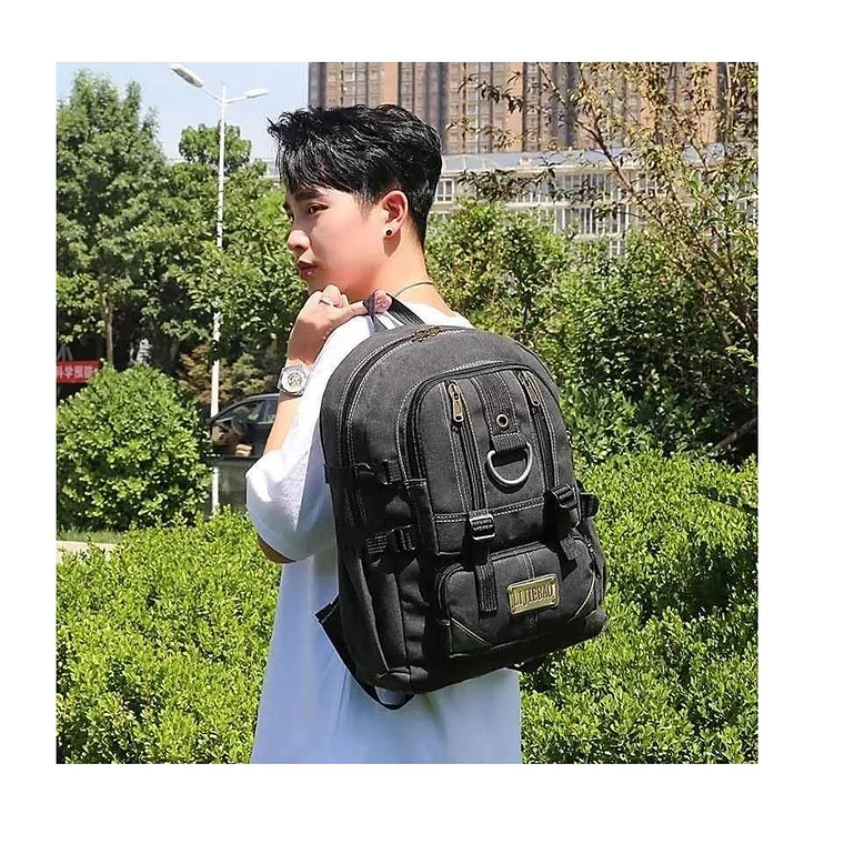 Mochila Military Camuflada Casual Negro 2