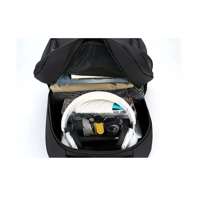 Mochila Unisex Impermeable Gran Capacidad Negro 2