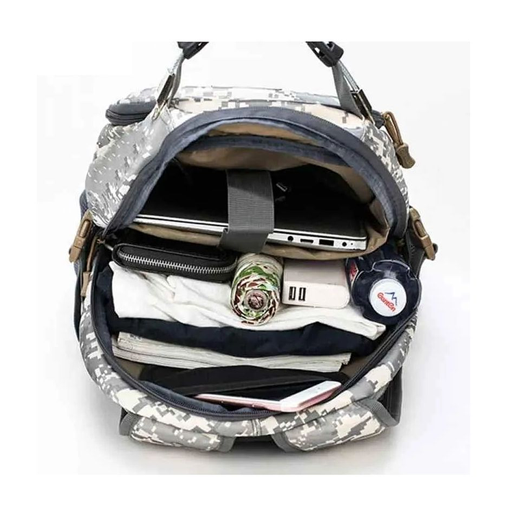 Mochila Unisex Impermeable Gran Capacidad Raya Azul 5