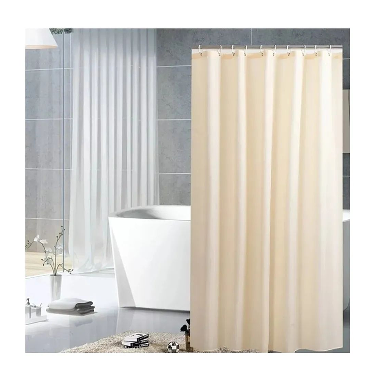 Cortina Ducha Baño 180x180 Elegante Beige 1