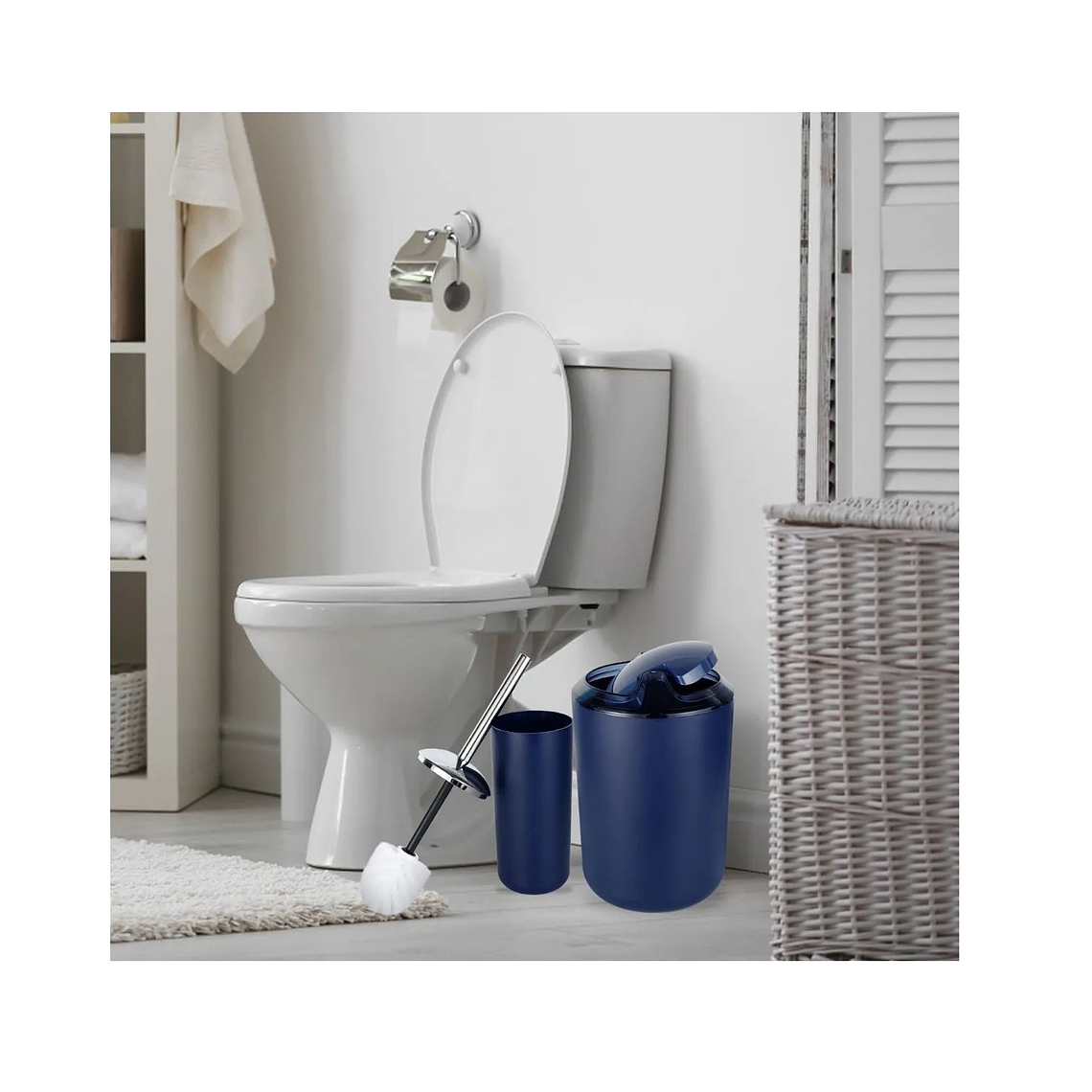 Set Juego De Baño 6 Piezas Accesorios Elegante Azul 2