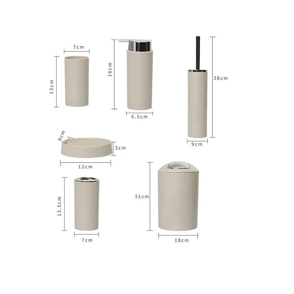 Set Juego De Baño 6 Piezas Accesorios Elegante Azul 3