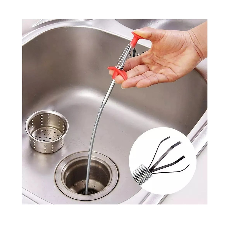 Destapa Cañería Con AgarreLimpiador Drenaje Baño Lavaplatos 2