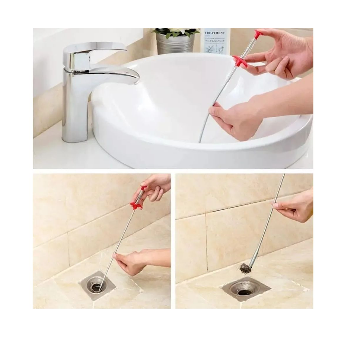 Destapa Cañería Con AgarreLimpiador Drenaje Baño Lavaplatos 3