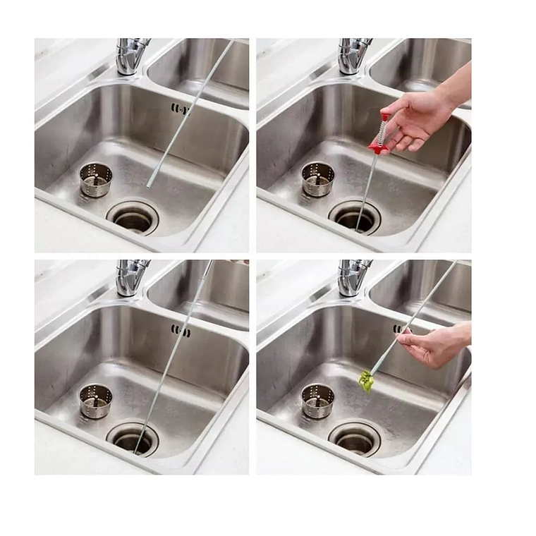 Destapa Cañería Con AgarreLimpiador Drenaje Baño Lavaplatos 4