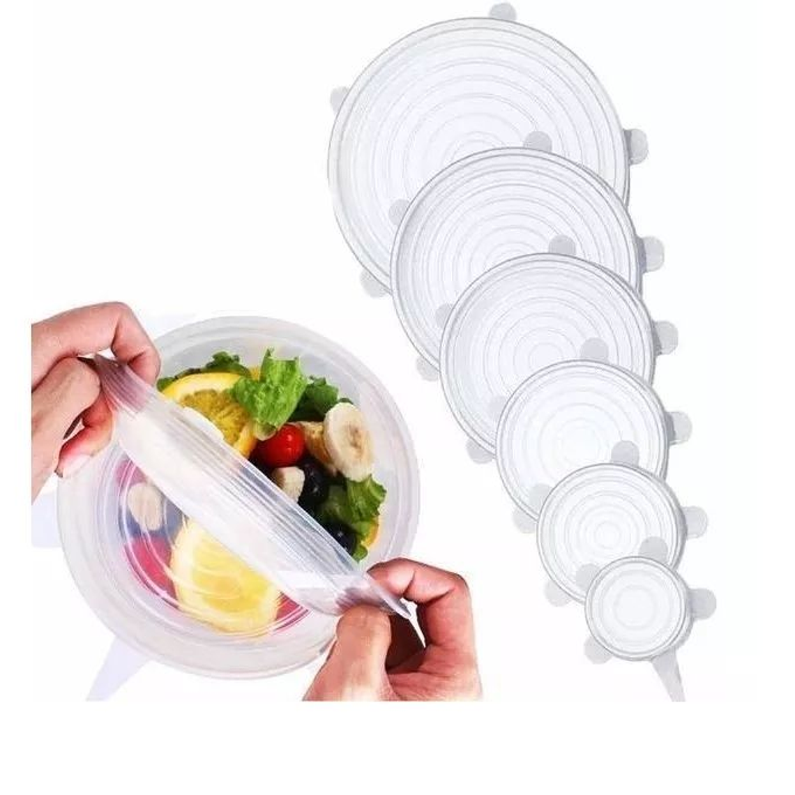 Set 5 Tapas Silicona Alimentos Frescos 1