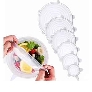 Set 5 Tapas Silicona Alimentos Frescos