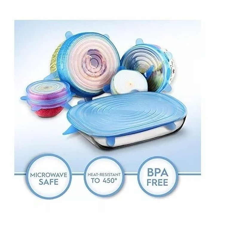 Set 5 Tapas Silicona Alimentos Frescos 2