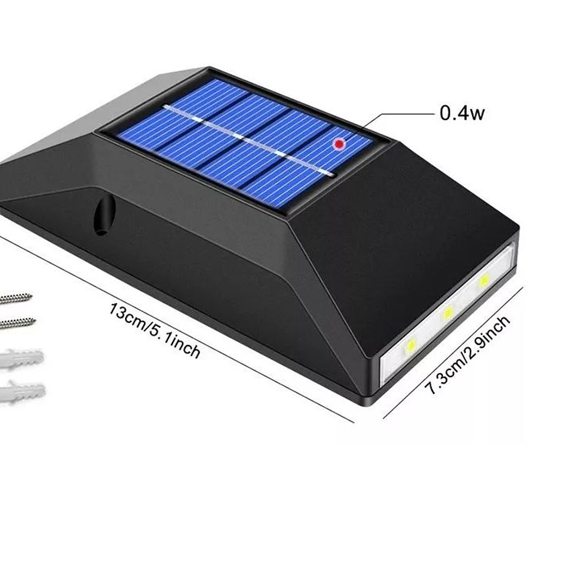 Pack 3 Luz Lámpara Pared Foco Led Solar Decoración 6