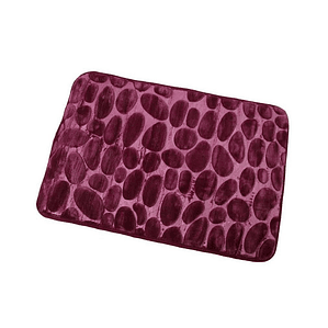 Alfombra De Baño Absorbente Suave Piedras Burdeo