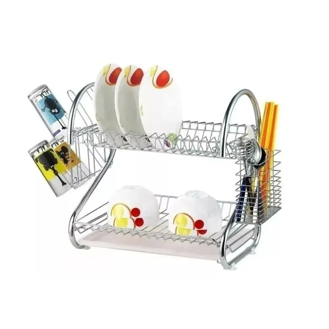 Escurridor Secador Cromado De Platos 2 Niveles Secaplatos 1