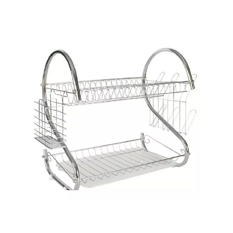 Escurridor Secador Cromado De Platos 2 Niveles Secaplatos 5