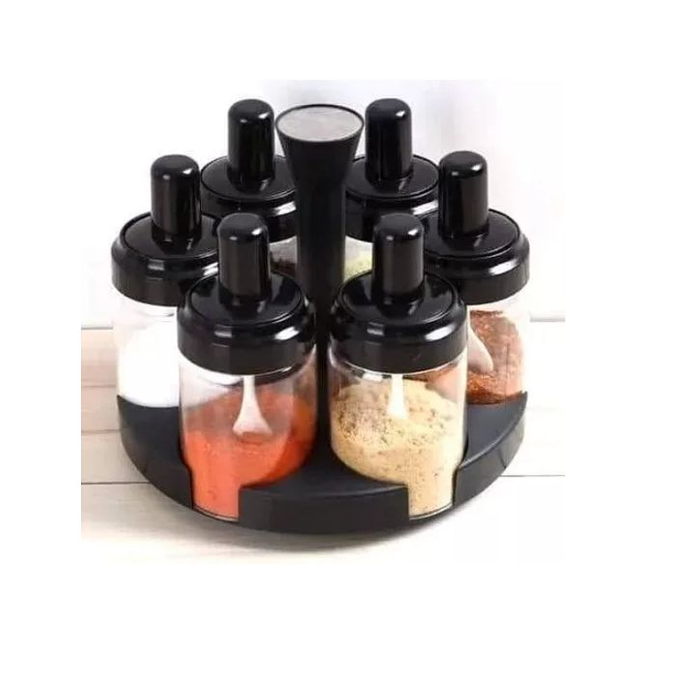 Set Especieros Condimento Giratorio Con Cuchara 6 Piezas 1