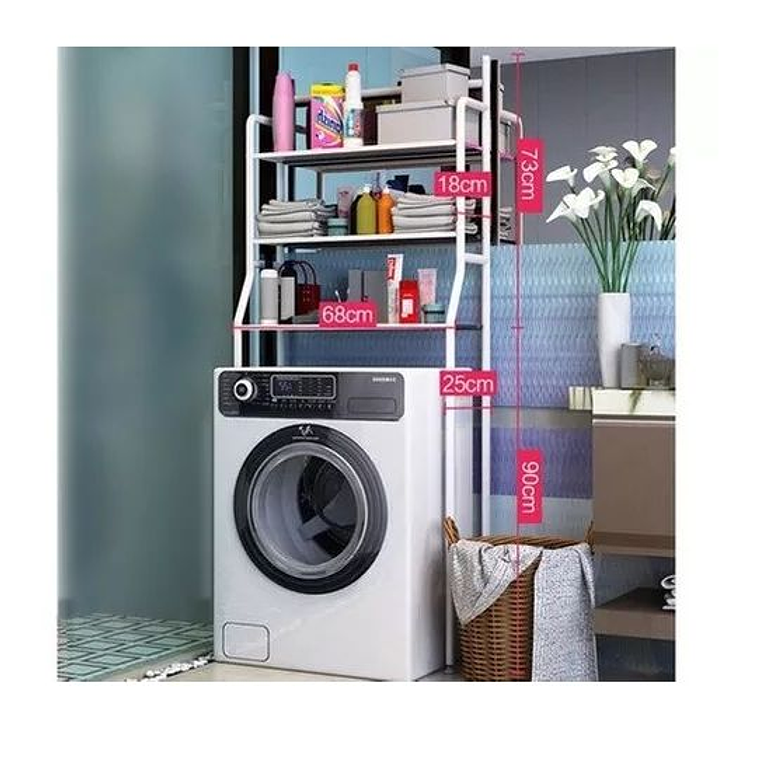 Organizador Estante De Lavadora Baño Metalico Rack 3 Niveles 2