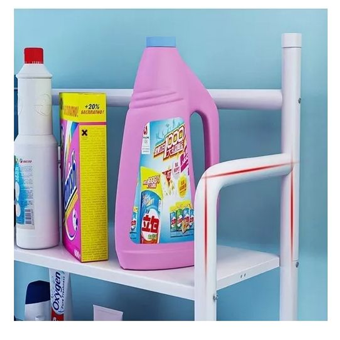 Organizador Estante De Lavadora Baño Metalico Rack 3 Niveles 4