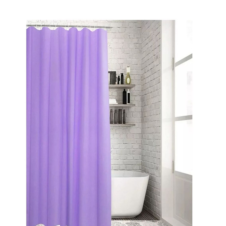 Cortina Ducha Baño 180x180cm Morada Elegante 2