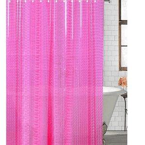 Cortina Baño Ducha Poliester 180x180 Transparente Rosada