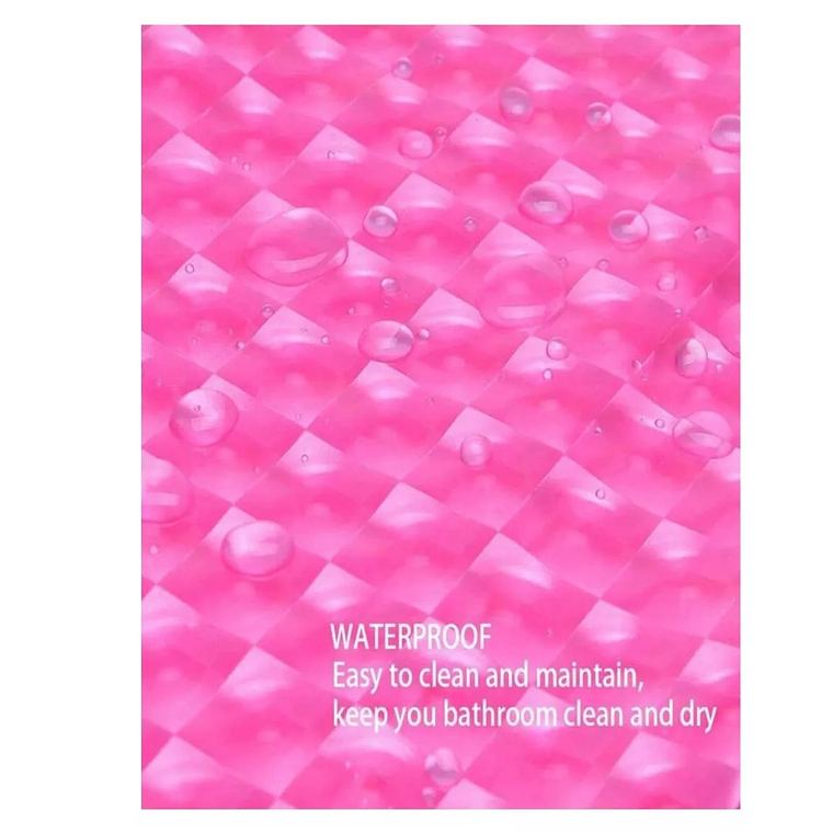 Cortina Baño Ducha Poliester 180x180 Transparente Rosada 3