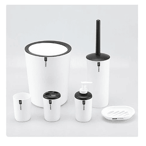 Set De Baño 6  Accesorio Elegante Blanco