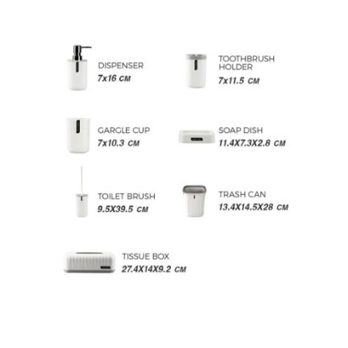 Set Juego De Baño Elegante 6 Piezas Cuadrado Gris 4