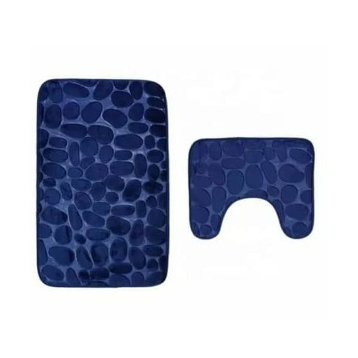 Set De Alfombras Baño Piedras Azul 1