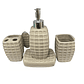 Set De Accesorios De Baño De Cerámica De 4 Piezas Beige - Miniatura 1