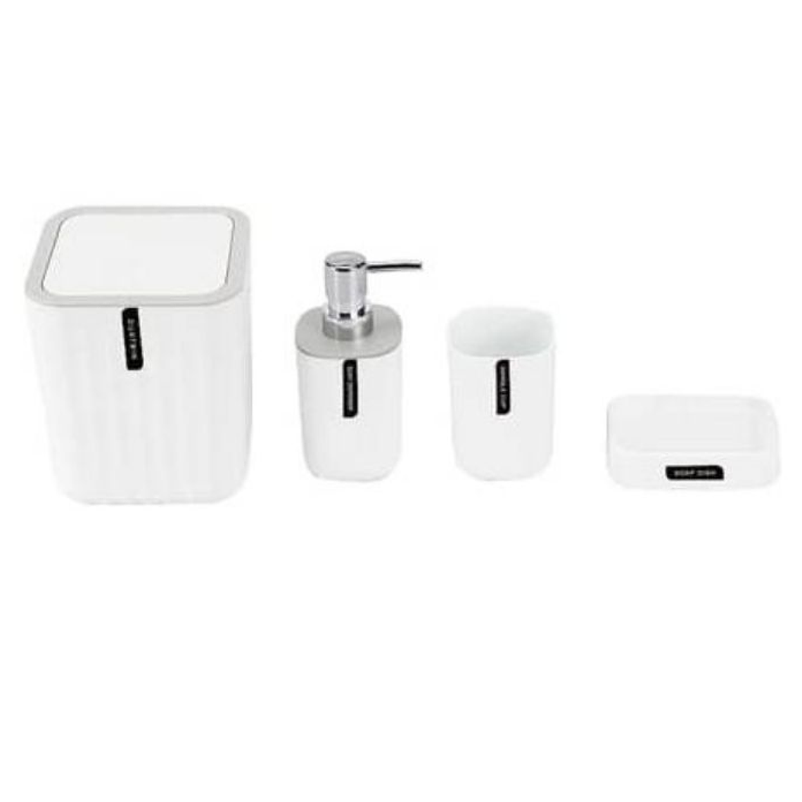 Set De Baño 4 Piezas Blanco Accesorios 1