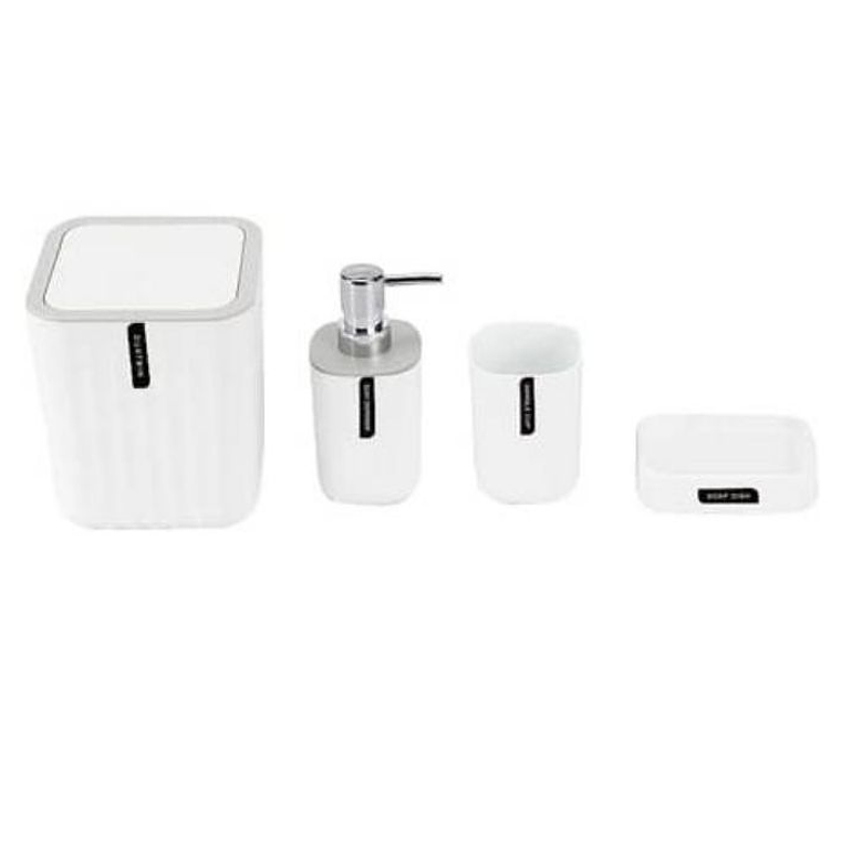 Set De Baño 4 Piezas Blanco Accesorios 1