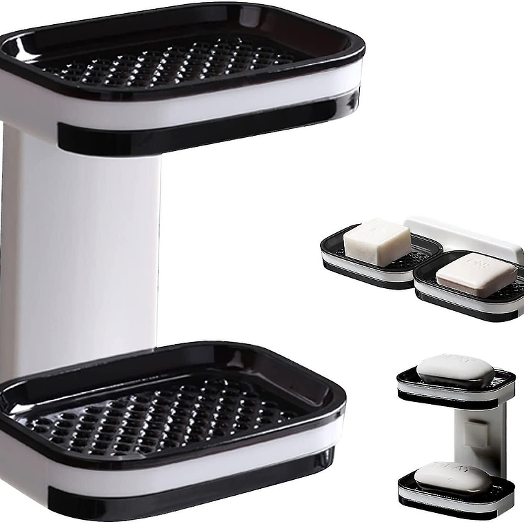 Repisa Jabonera De Baño Con Doble Repisa 1