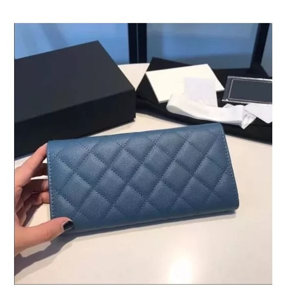 Billetera Cartera Monedero Mujer Elegante Celeste 1