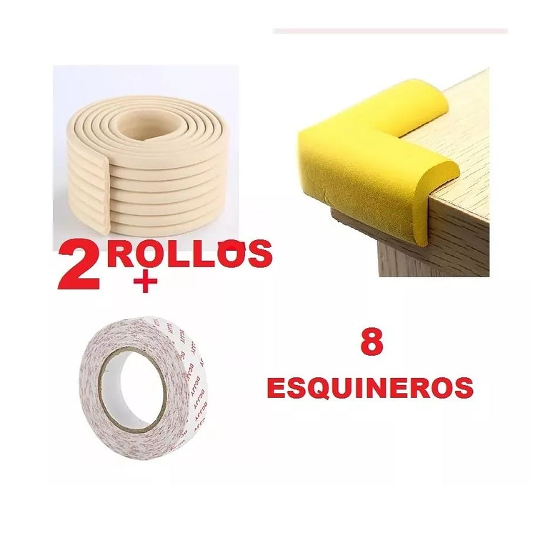 Kit Seguridad Protectores De Esquinas  Rollos Esquineros 2m 3