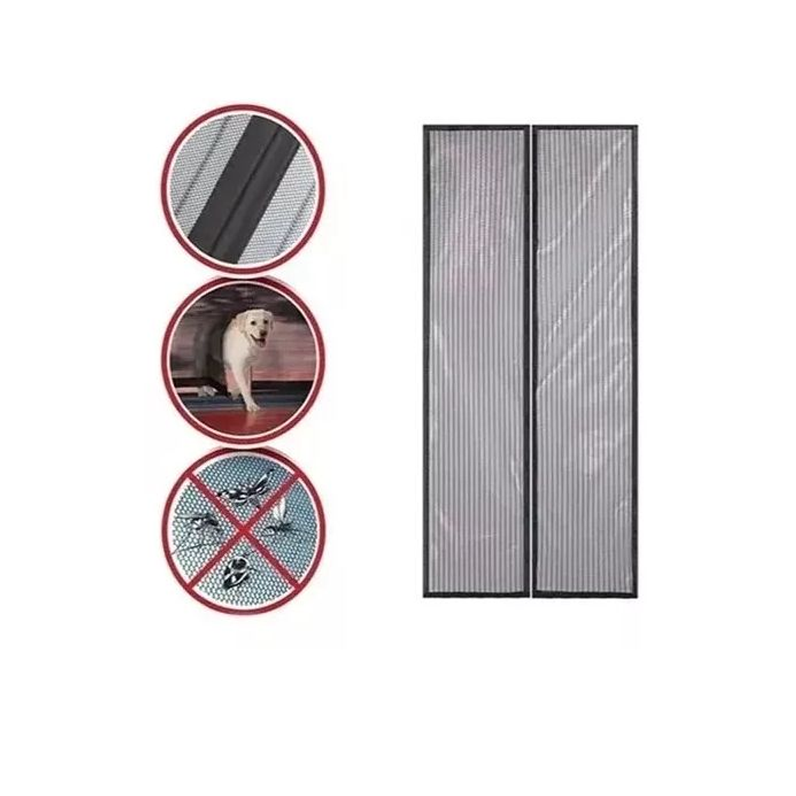 Pack 2 Cortina Mosquitera Cierre Imánes Puertas Ventanales 2