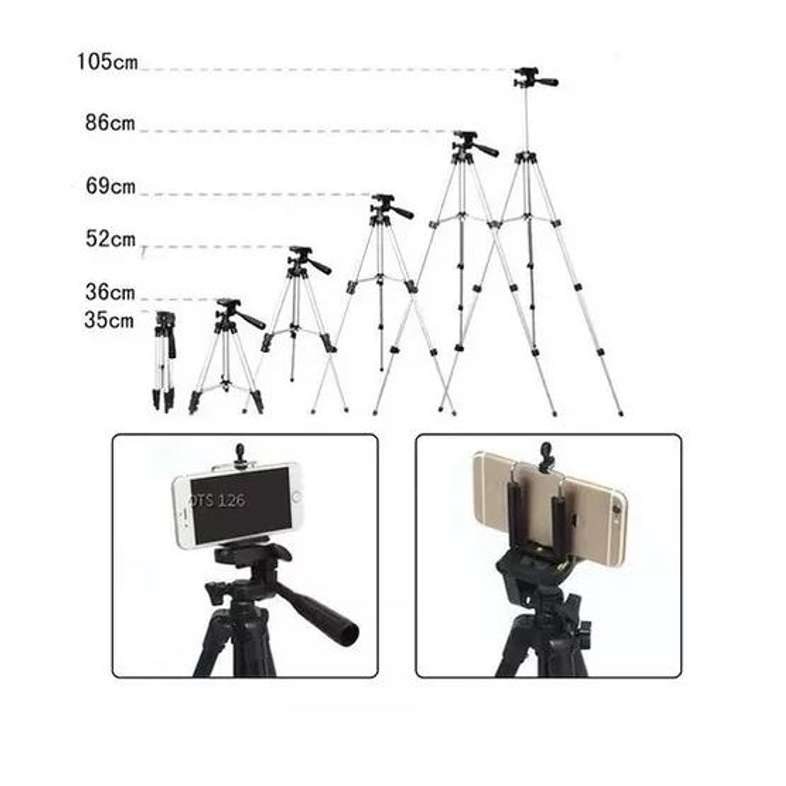 Trípode Cámara Celular Aluminio Youtube Tiktok 6