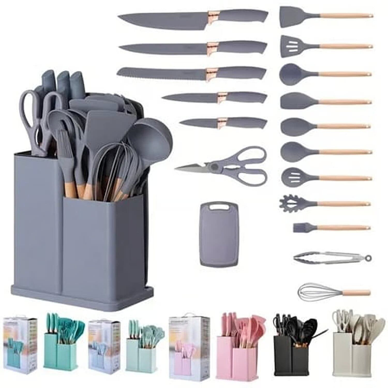 Set De Utensilios de Cocina Silicona 19 Piezas 1
