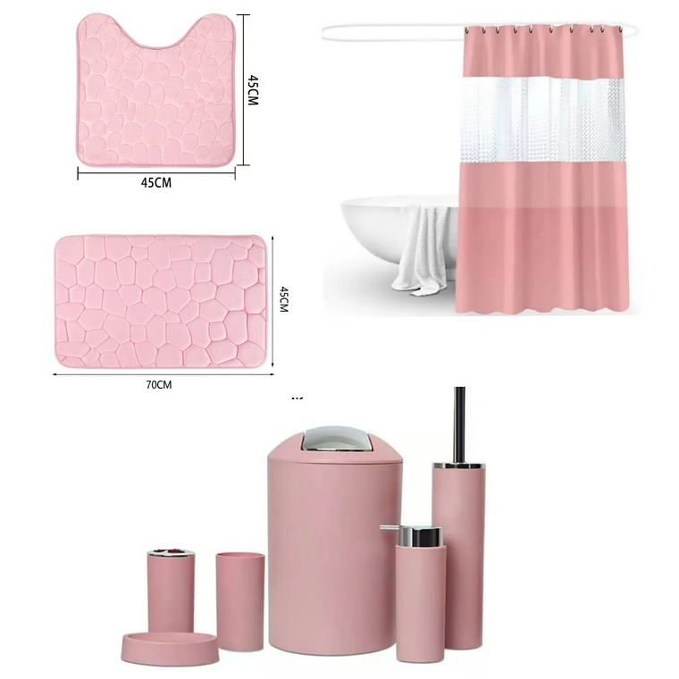 SET DE BAÑO COMBO ELEGANTE ROSADO 1