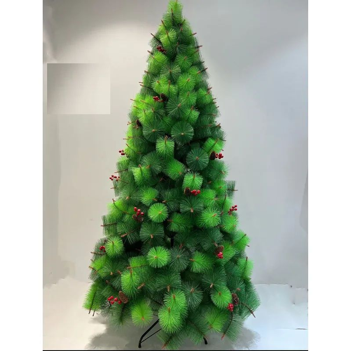 Arbol De Navidad De Pino Frutos Rojos Decorativo Tipo Aguja 180cm 1