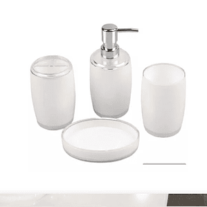 Set de accesorios de Baño 4 piezas Color blanco