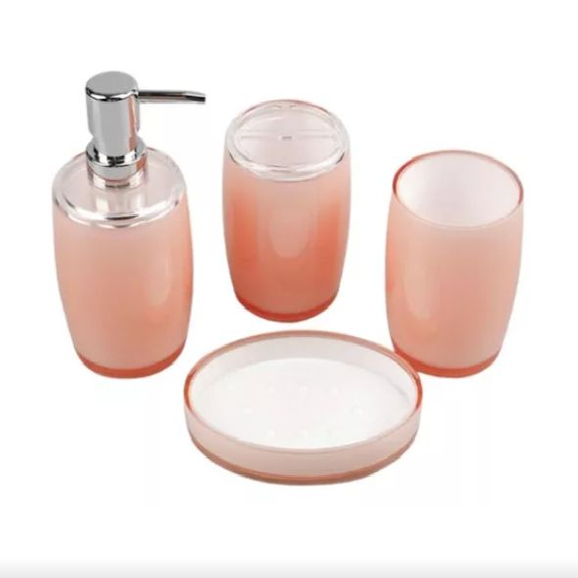 Set de baño 4 piezas Color Coral 1