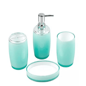 Set de 4 piezas baño Color Cian