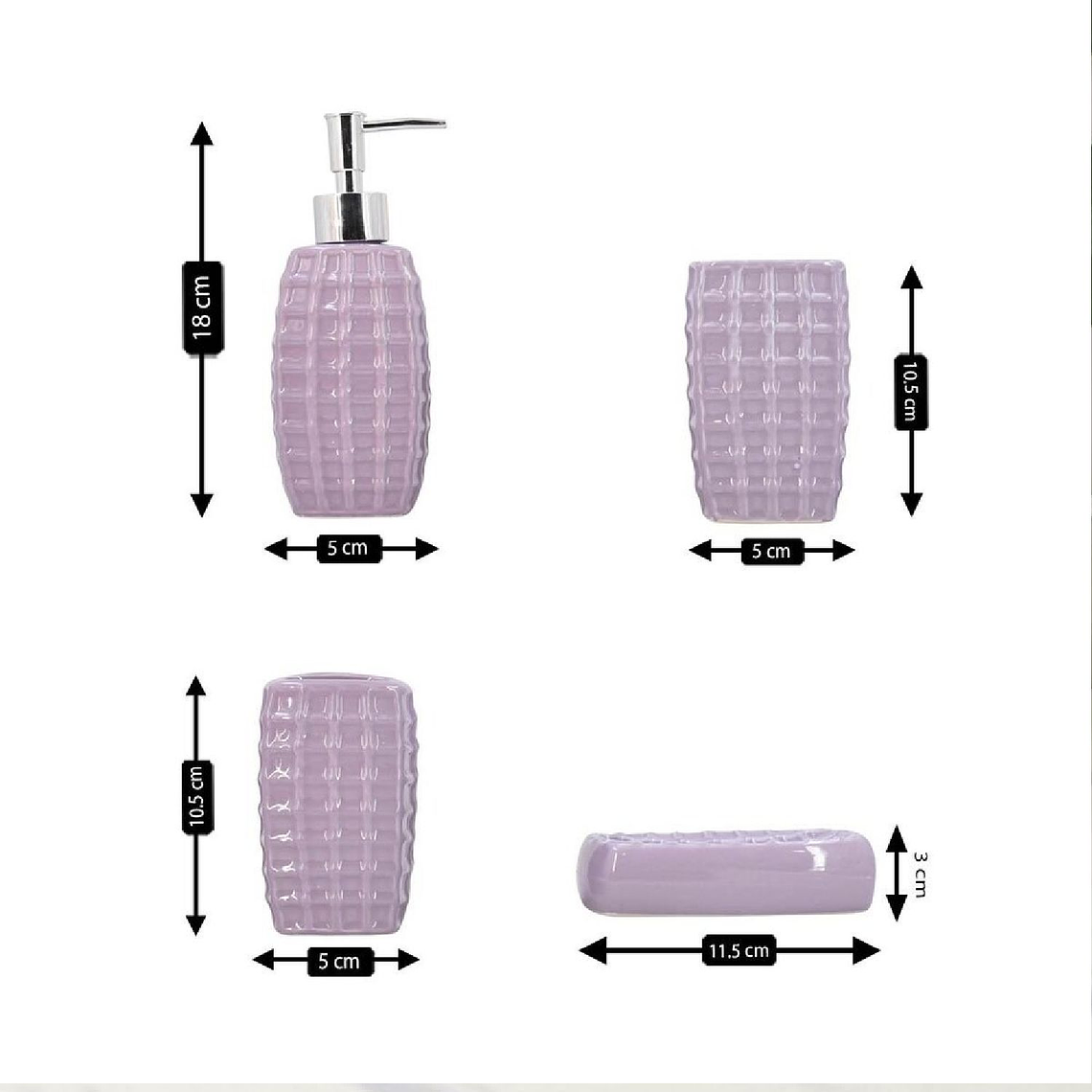 Set de baño 4 Piezas Color Morado Ceramica 1