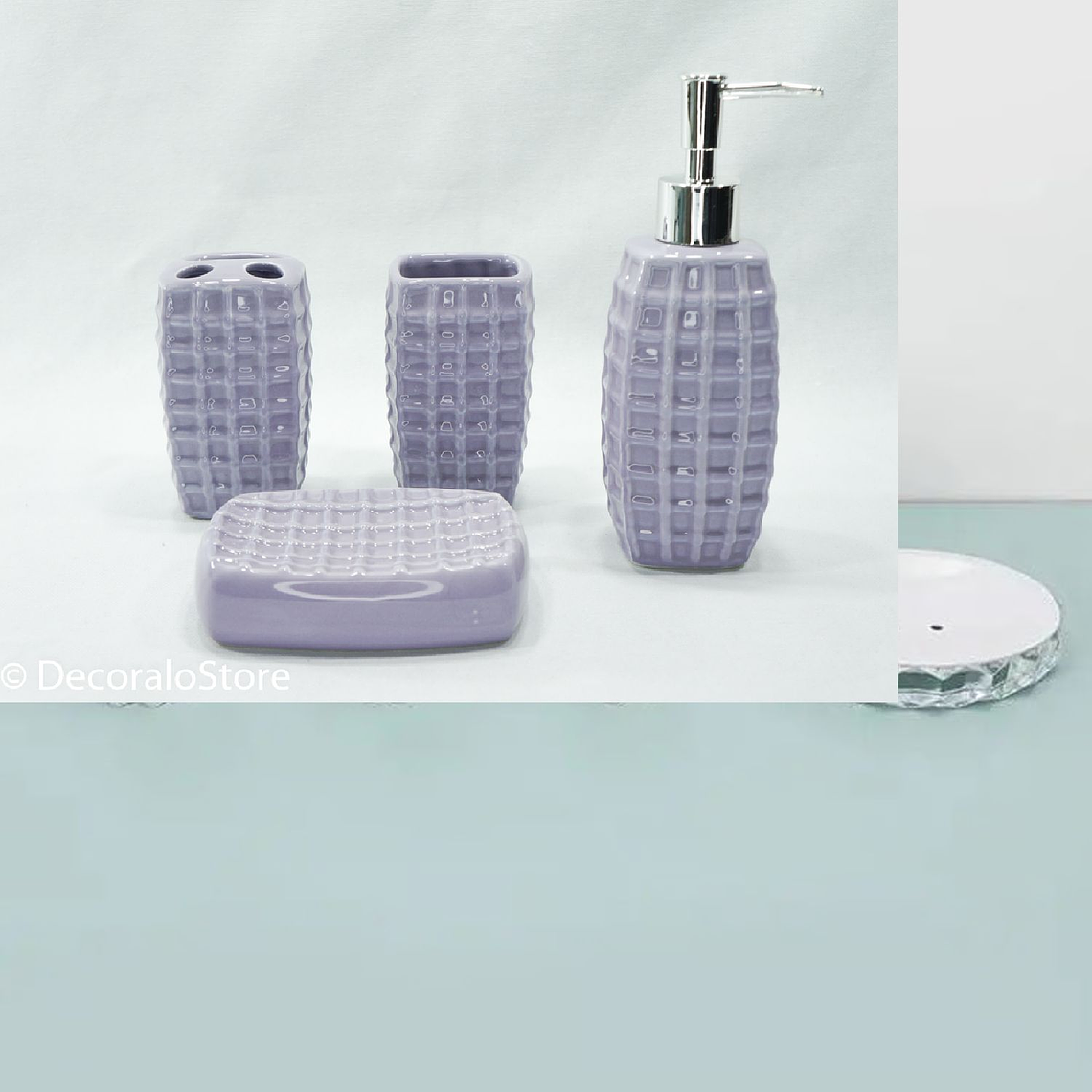 Set de baño 4 Piezas Color Morado Ceramica 3