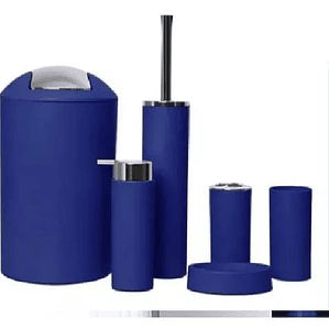 Set Juego De Baño 6 Piezas color azul Accesorios Elegante