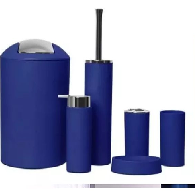 Set Juego De Baño 6 Piezas color azul Accesorios Elegante 1