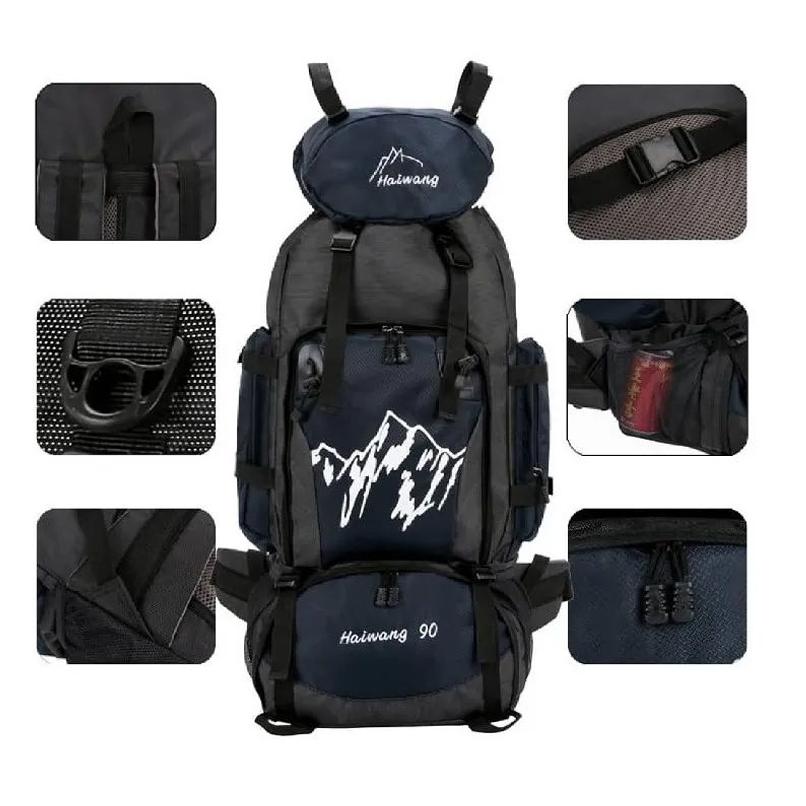 Mochilas Táctica 70litros Viajes Negro 2